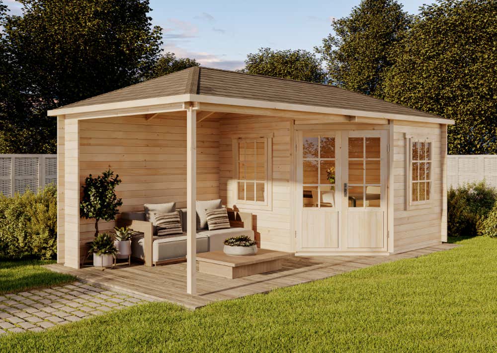 5-Eck Gartenhaus Mosel | 6x3m | Restposten 16% Rabatt
