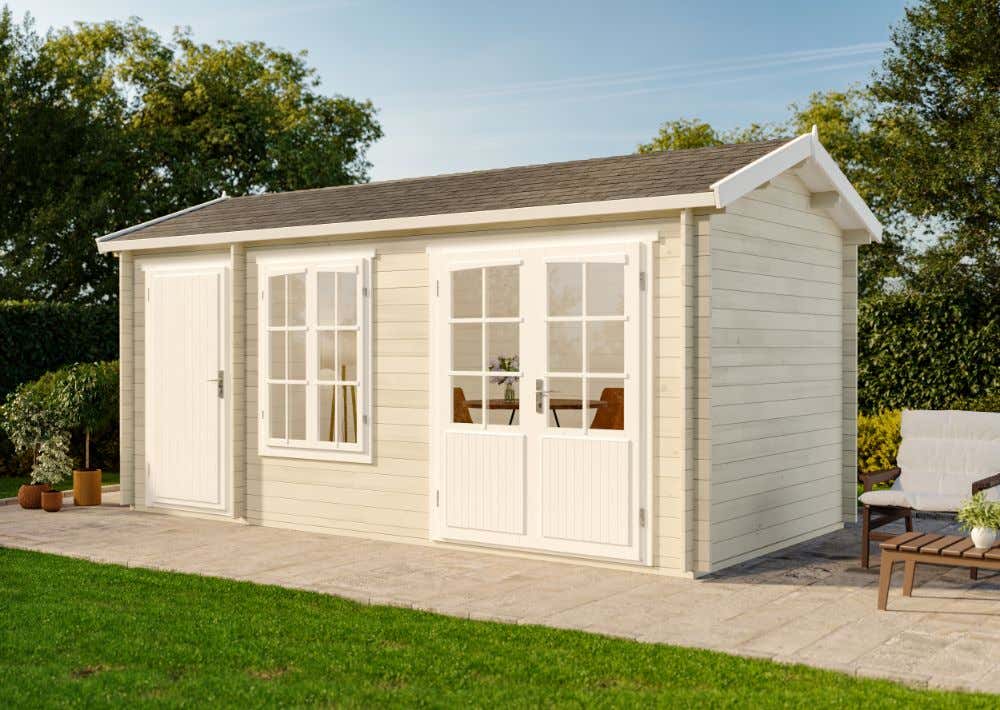2-Raum Gartenhaus Bolton XL | 5x3m | Restposten 16% Rabatt