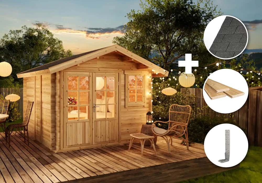 ECO Set - Gartenhaus Palermo | 3x3m | Restposten 21% Rabatt