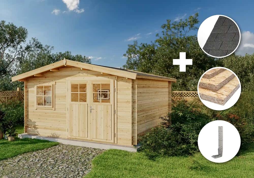 ECO Set - Gartenhaus Valeria | 4x4m | Restposten 23% Rabatt