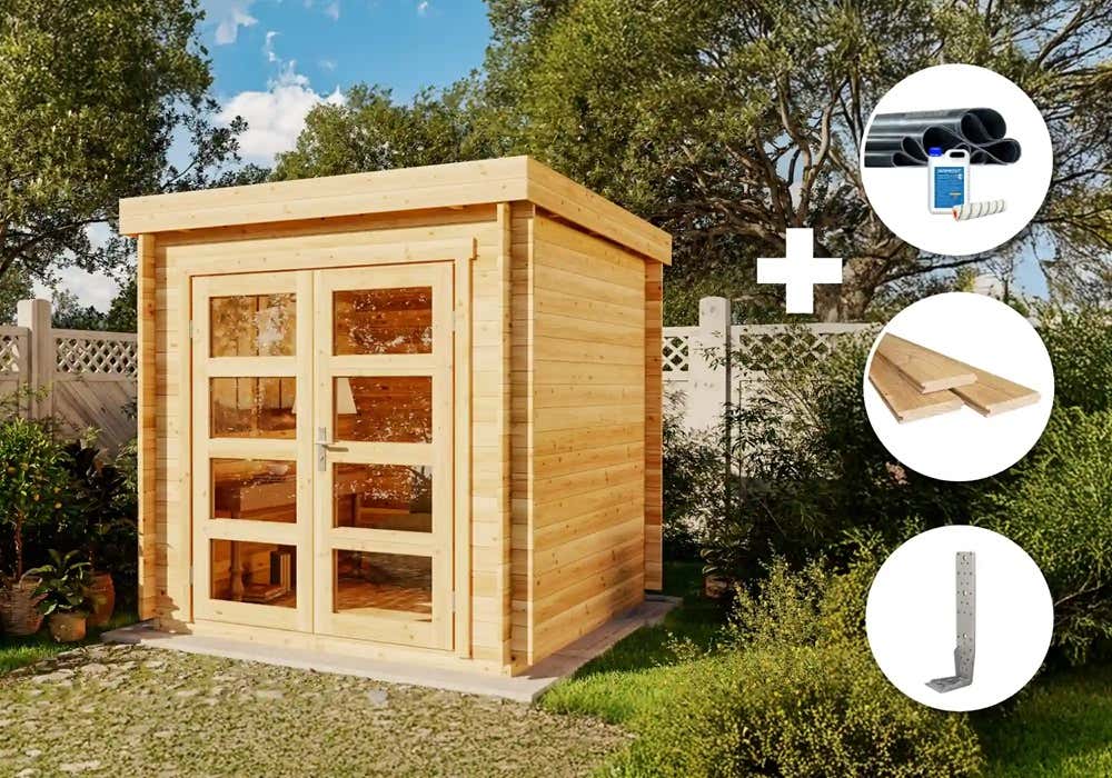 ECO Set - Gartenhaus Paloma Petit | 2x2m | Restposten 21% Rabatt