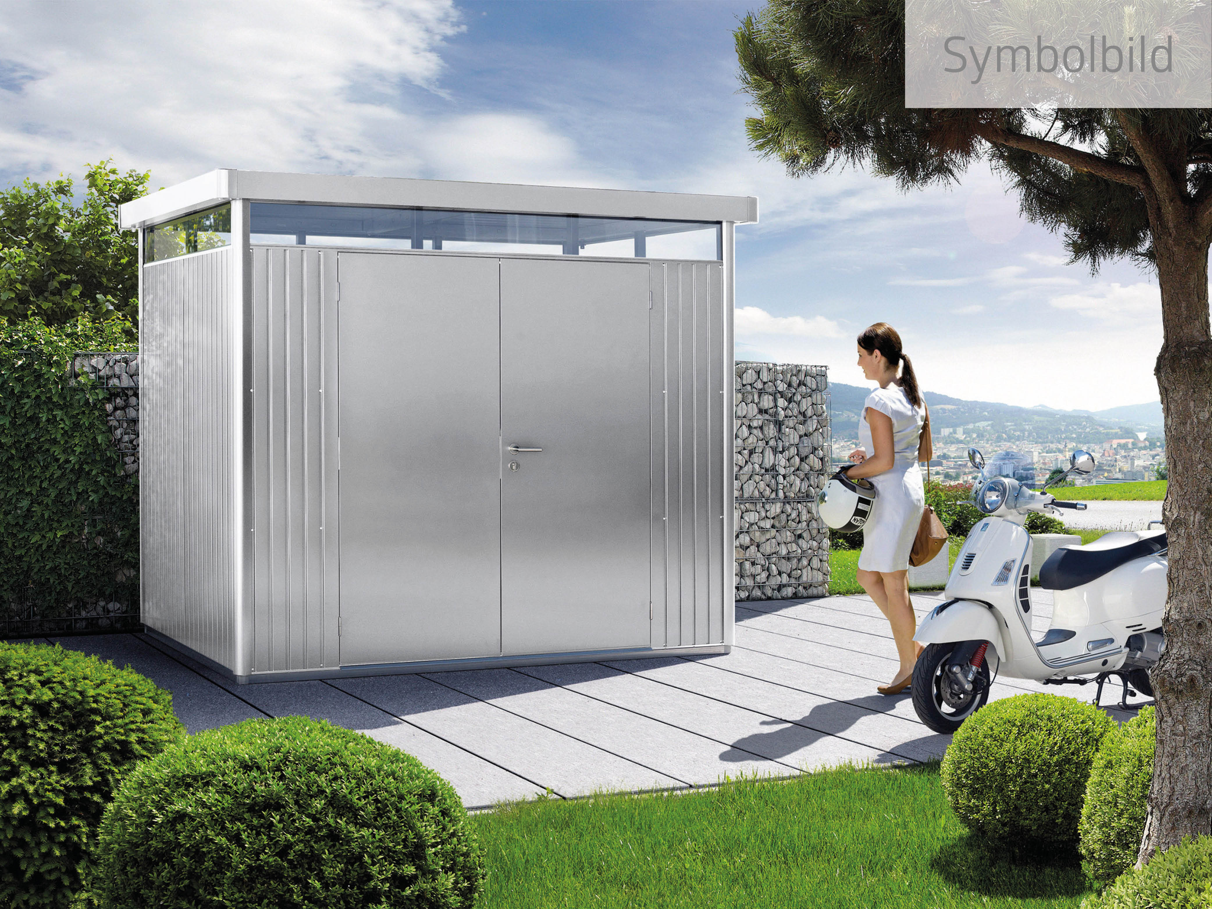 Biohort Gerätehaus "HIGHLINE Gr. H2, verschiedene Farben" stylisches Metall-Gartenhaus mit Flachdach | 3x2m | Restposten 7% Rabatt Unkategorisiert online kaufen