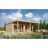 Fjordholz Gartenhaus Modell Kevin 70 mit Vordach | 7x4m | Restposten 26% Rabatt Unkategorisiert online kaufen