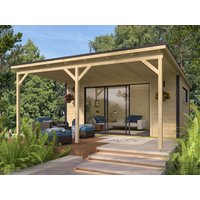 Fjordholz Gartenhaus Modell Poel-4 mit Vordach | 5x4m | Restposten 26% Rabatt Unkategorisiert online kaufen