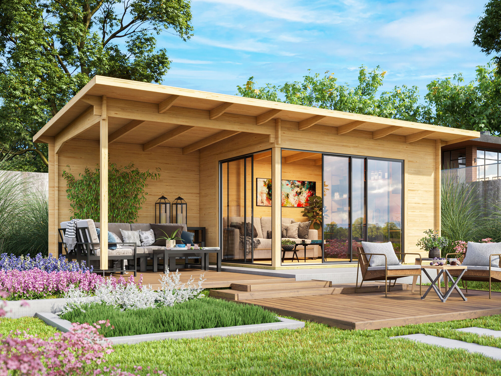 Fjordholz Gartenhaus Modell Starla 44 D, Farblos i | Restposten 26% Rabatt Unkategorisiert online kaufen