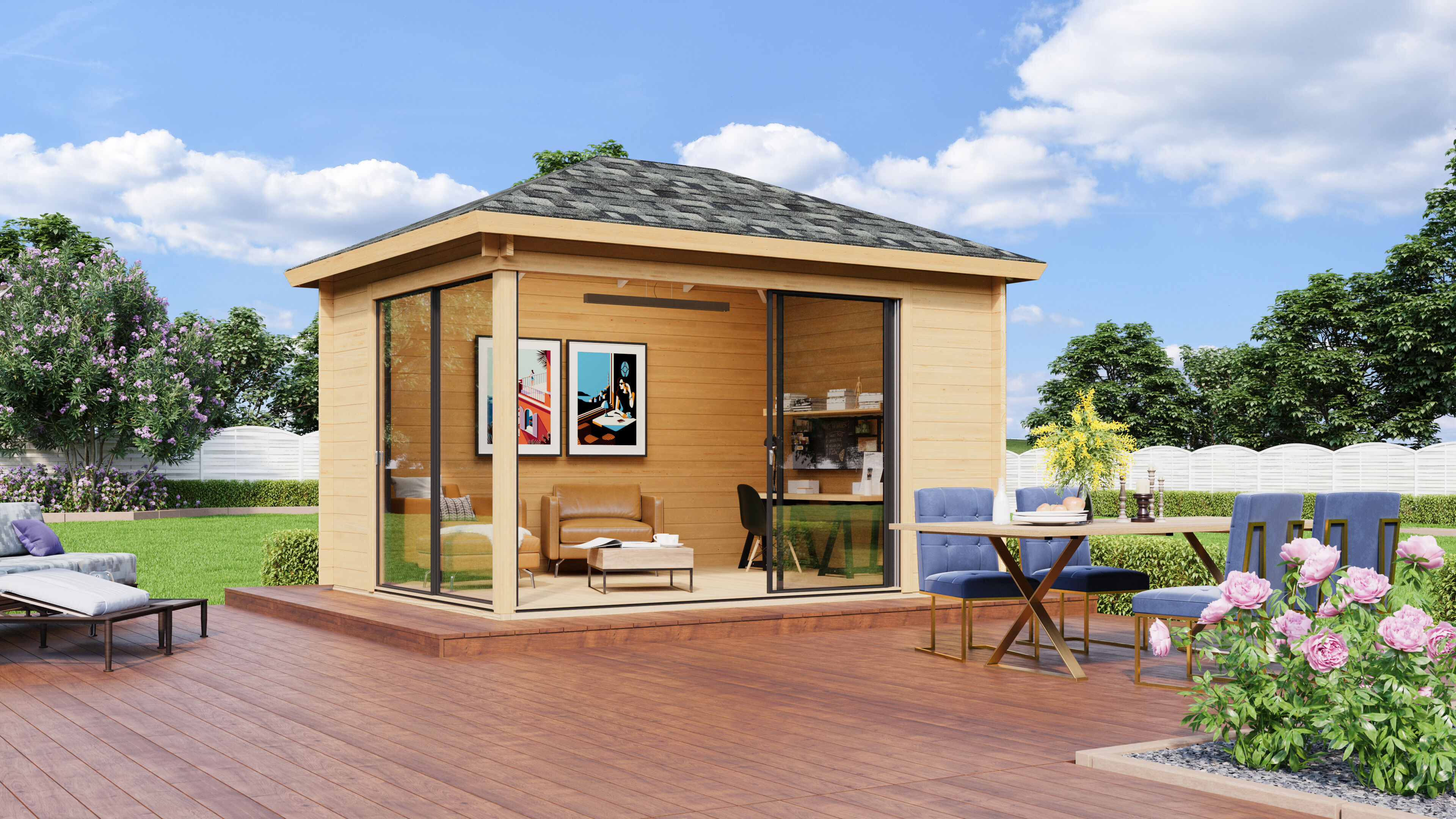 Fjordholz Gartenpavillon Modell Alu 44 B | 4x3m | Restposten 26% Rabatt
