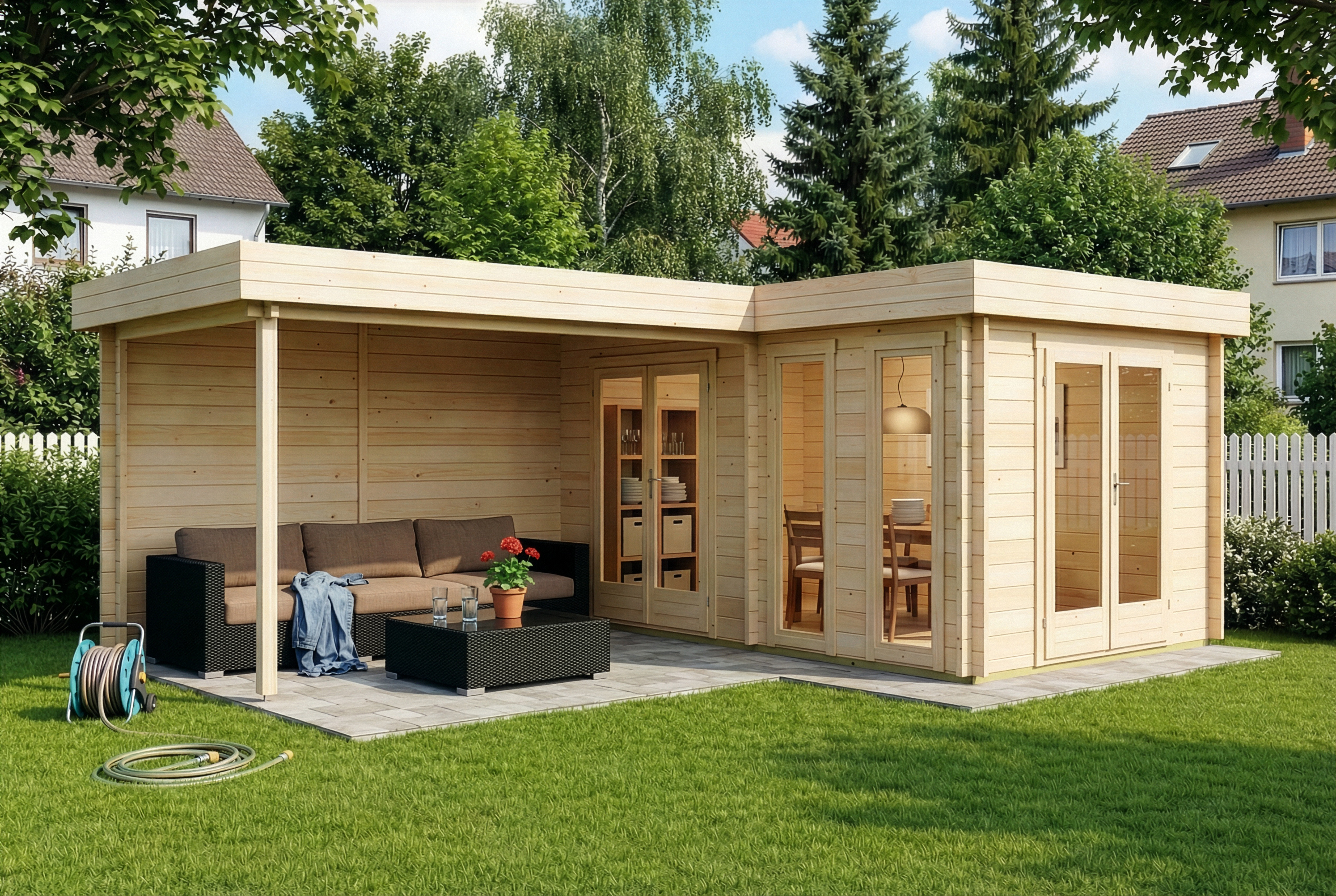 Flachdach Gartenhaus Quinta | 7x5m | Restposten 20% Rabatt Unkategorisiert online kaufen