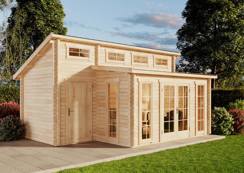 Gartenhaus Lausitz mit Anbau | 6x4m | Restposten 16% Rabatt Unkategorisiert online kaufen