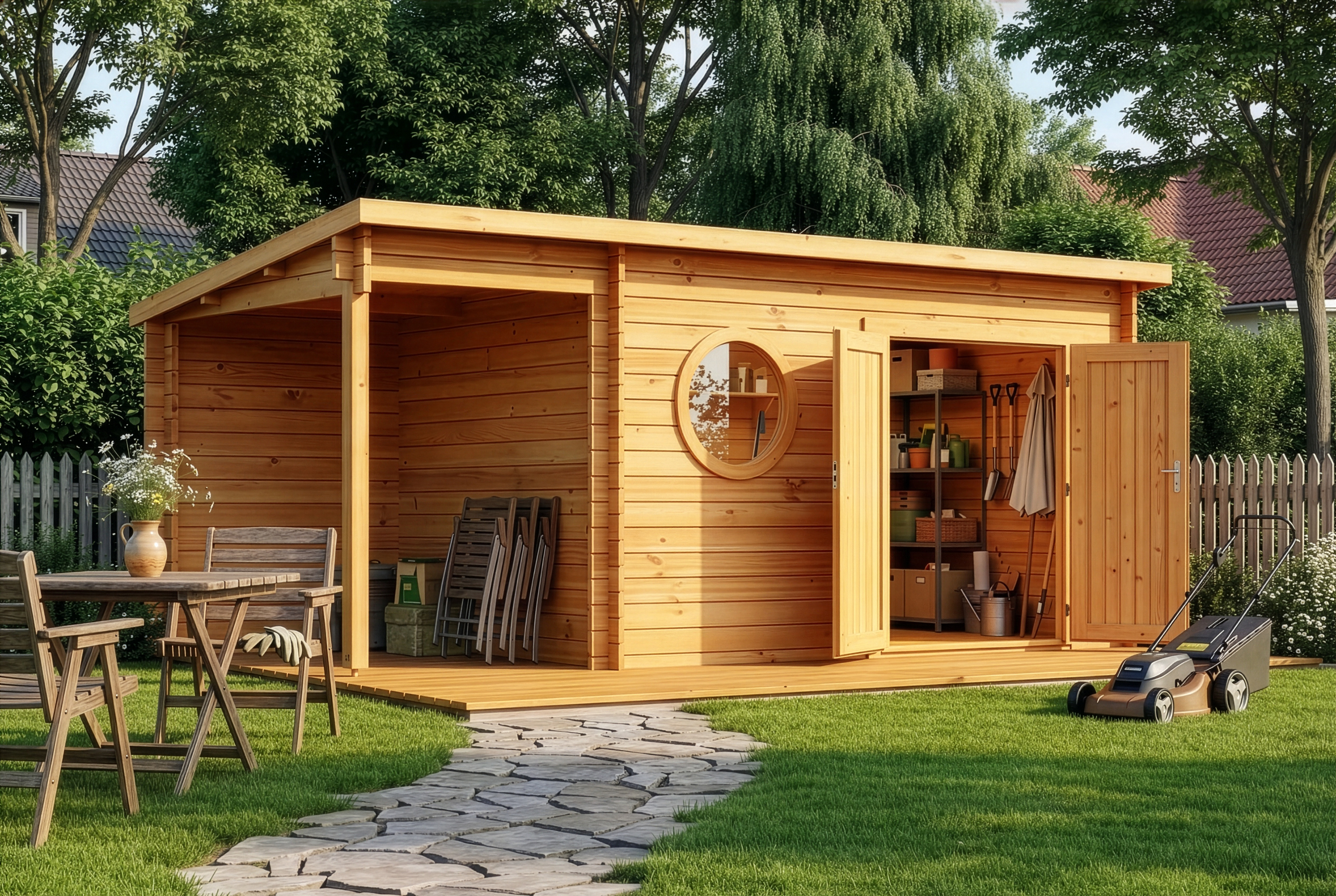 Gartenhaus Maria Rondo C | 5x2m | Restposten 21% Rabatt Unkategorisiert online kaufen