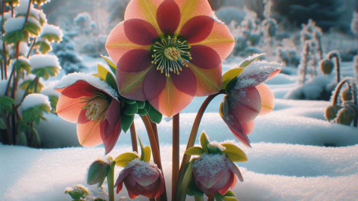 Die Helleborus-Blume: Ein Hauch von Frühling in der winterlichen Gartenlandschaft