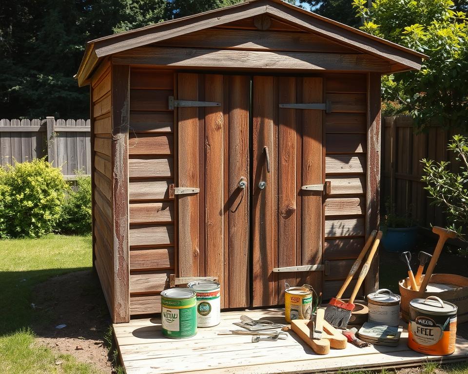 Gartenhaus Farbentfernung und Untergrundvorbereitung Gartenhaus Farbentfernung und Untergrundvorbereitung